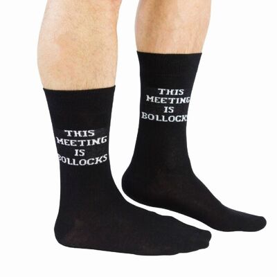 THIS MEETING IS BOLLOCKS - 1 Pair of Socks |Cockney Spaniel| UK 6-11, EUR 39-46, US 6.5-11.5