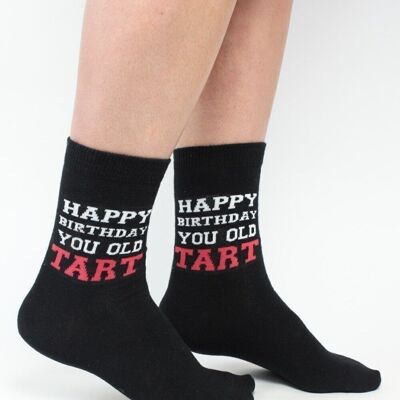 HAPPY BIRTHDAY YOU OLD TART – 1 Paar Socken |Cockney Spaniel| UK 4-8, EUR 37-42, US 6.5 -10.5