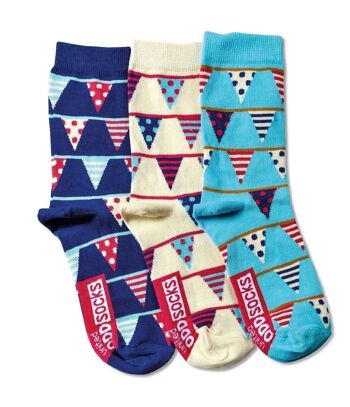 BECKY - 3 CHAUSSETTES ODD POUR ADULTES UK 4-8, EUR 37-42, US 6.5-10.5 2