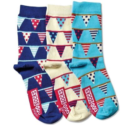 BECKY - 3 CHAUSSETTES ODD POUR ADULTES UK 4-8, EUR 37-42, US 6.5-10.5