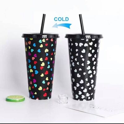 Heart color changing tumblers