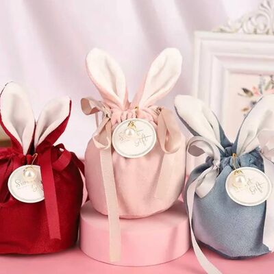 Velvet Easter bunny bags (Pink)