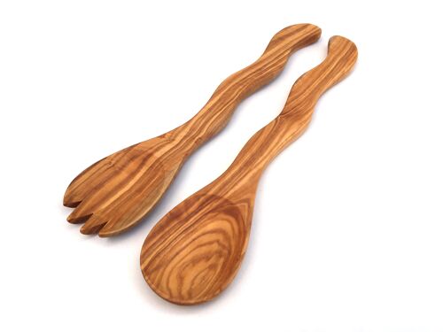 2er Set Salatbesteck Cobra 30 cm aus Olivenholz