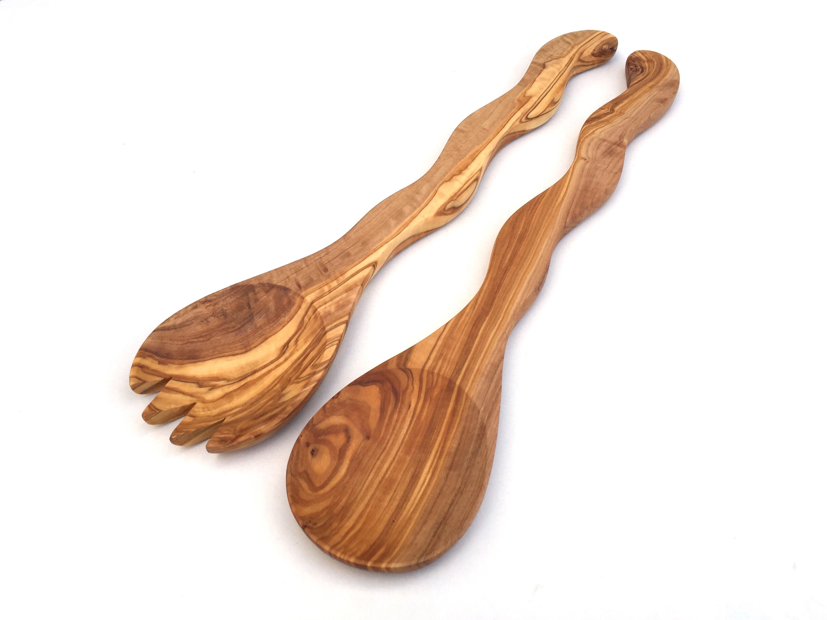 2er Set Salatbesteck Cobra 35 cm aus Olivenh