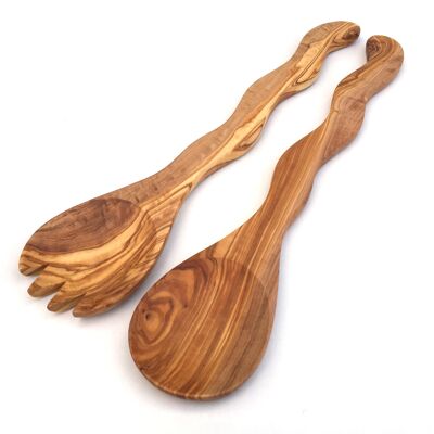 Set of 2 salad servers Cobra 35 cm made of olive h