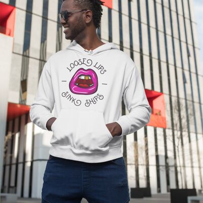 Loose Lips Hoodie - White Front