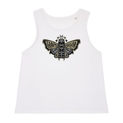 Death Head Moth Crop Vest - White
