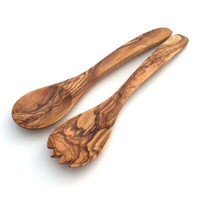 Set of 2 salad cutlery Kyiv 35 cm made of olive wood