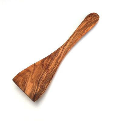 Spatula 25 cm wide curved handle made of olive wood