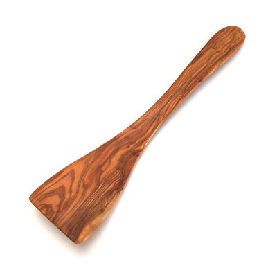 Spatula 30 cm wide curved handle made of olive wood