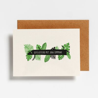 Postcard - jungle groen communie