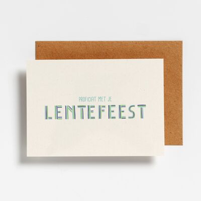 Postcard - lentefeest blauw groen