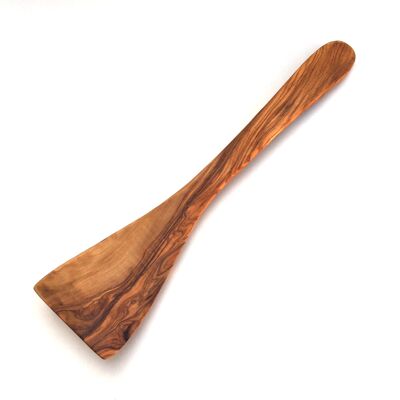 Spatula 35 cm wide curved handle made of olive wood