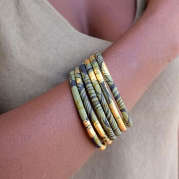 Bracelets in khaki/golden wax 2