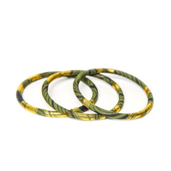 Bracelets in khaki/golden wax 3