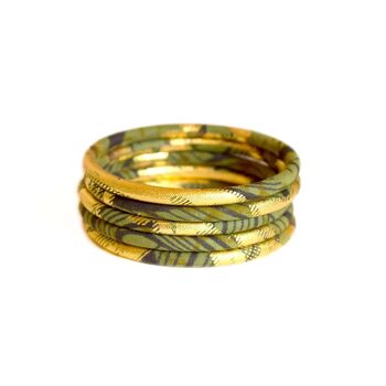 Bracelets in khaki/golden wax 5