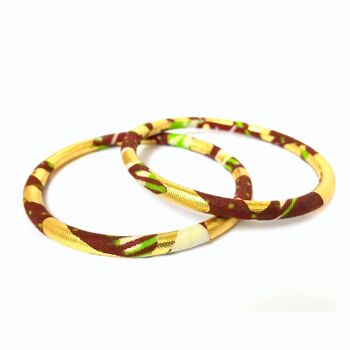 Burgundy/anise/ecru/golden African wax bracelets 5