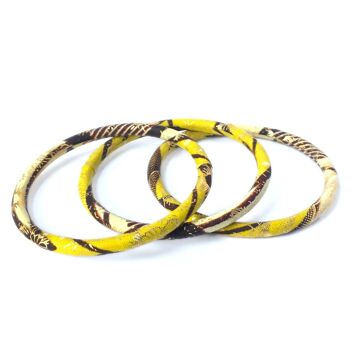 Anise yellow/ecru/golden African wax bracelets 2