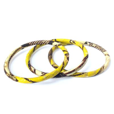 Anise yellow/ecru/golden African wax bracelets