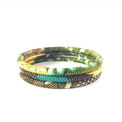 Turquoise/khaki/yellow/golden African wax bracelets