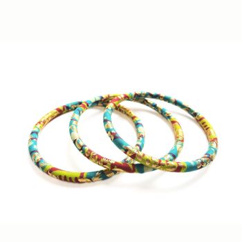 Turquoise/red/golden African wax bracelets 3