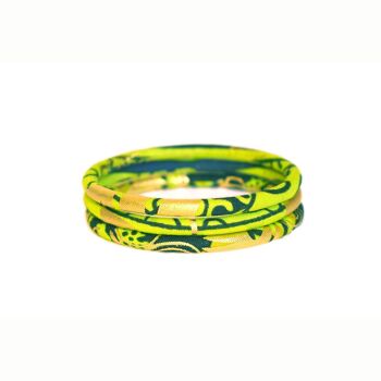 Green/gold African wax bracelets 2
