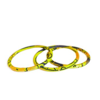 Green/gold African wax bracelets 4