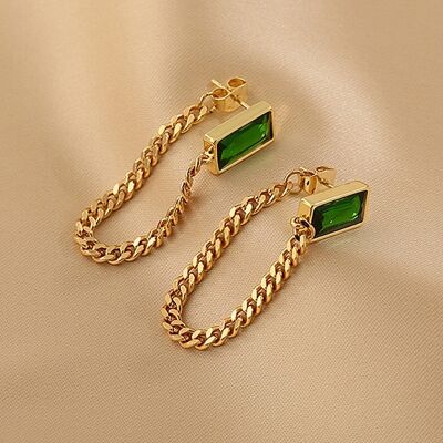 Emerald Chain Earrings