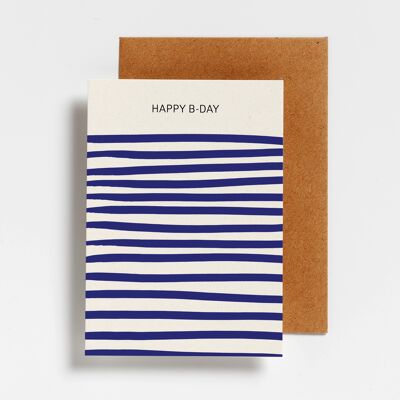 Postcard - stripes happy b-day