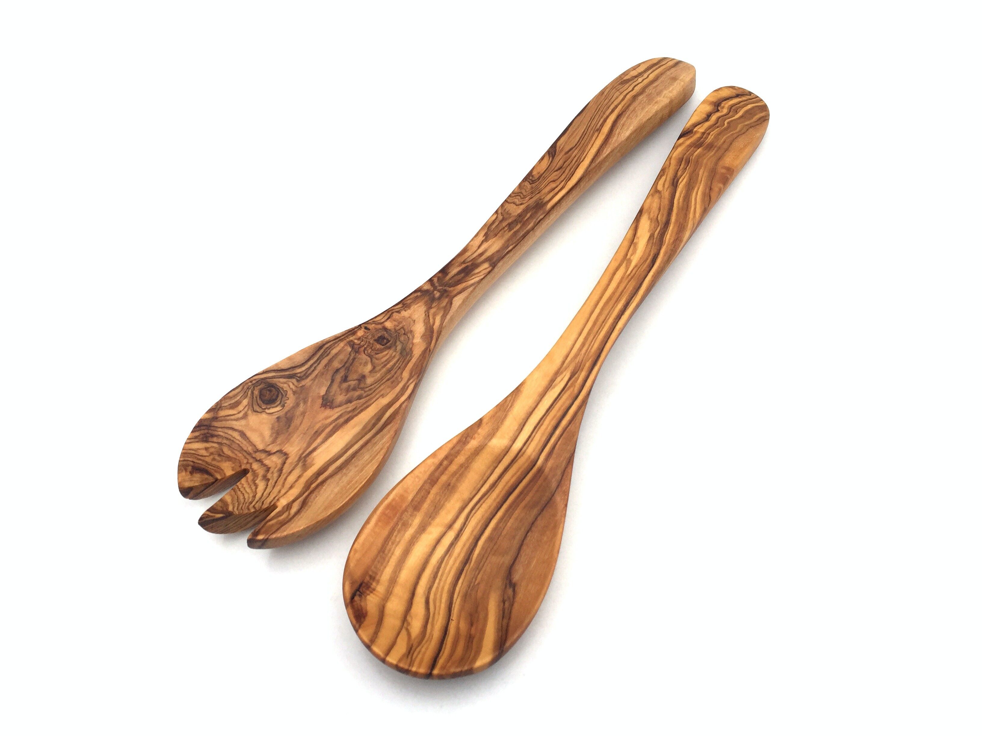 2er Set Salatbesteck Wien 30 cm Salatlöffel aus Olivenholz