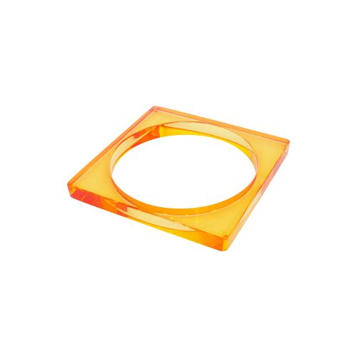 Amber Flat Square Acrylic Bangle