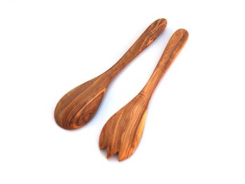 Set de 2 couverts à salade Cordoba 25 cm cuillère à salade en bois d'olivier 2