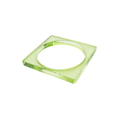 Bracelet jonc acrylique carré plat citron vert