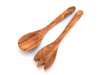 Set de 2 couverts à salade Cordoba 30 cm cuillère à salade en bois d'olivier 1