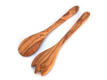 Set de 2 couverts à salade Cordoba 30 cm cuillère à salade en bois d'olivier 2