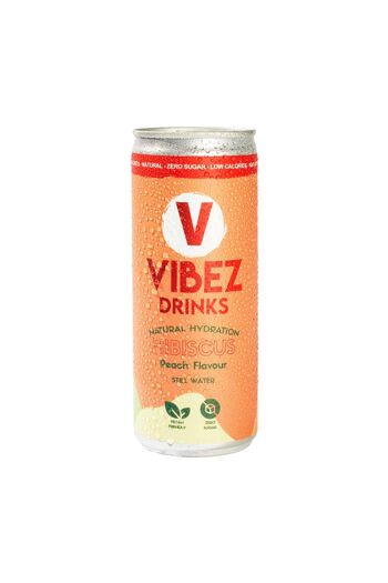 Boissons Vibez : Hibiscus & Pêche (Toujours) - 250ml - 12