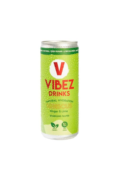 Vibez Drinks: Hibiscus, lime and ginger (Sparkling)- 250ml - 12