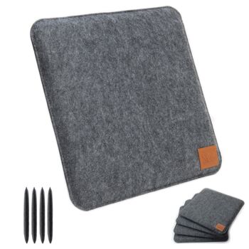 Coussins d'assise - feutre - lot de 4 - gris foncé 1