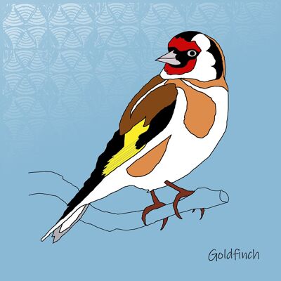 Garden Birds - Giclee Print in Rope Frame - Goldfinch