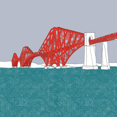 Edinburgh Landmarks - Giclee Print in Rope Frame - The Forth Bridge