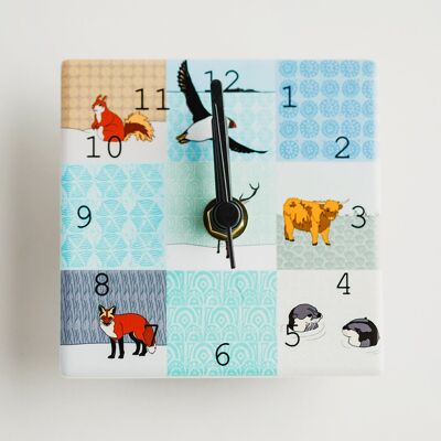 Patchwork Mix - Mini Clocks - Scottish Animal Mix