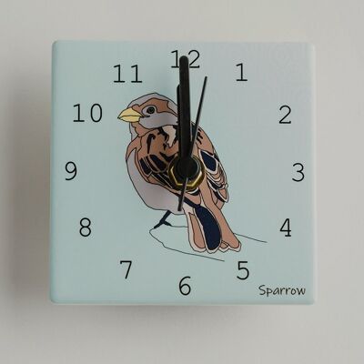 Garden Birds - Mini Clocks - Sparrow
