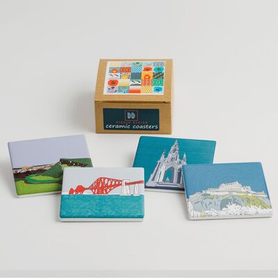 Set of 4 - Edinburgh Ceramic Coasters