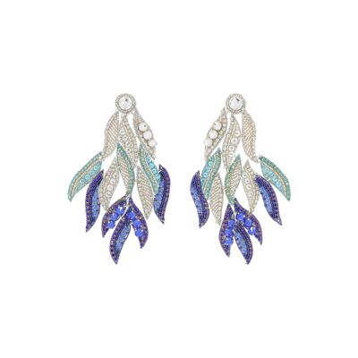 Silver & Blue Ombre Cosmos Earrings