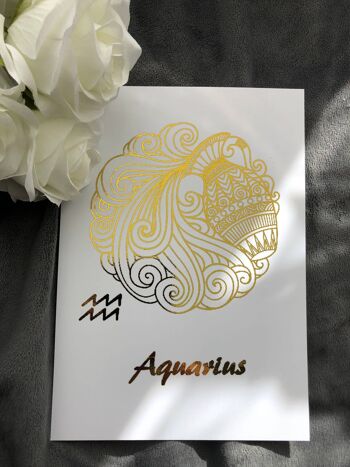 Aquarius Star Sign Foil Print A4 No Frame 2