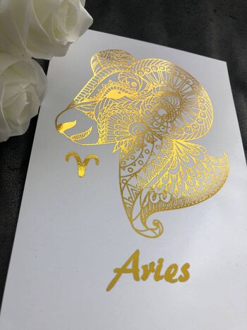 Aries Star Sign Foil Print A5 No Frame 3
