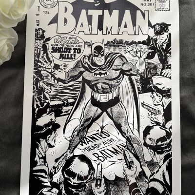 Batman Comic Cover Foil Print A5 Unframed