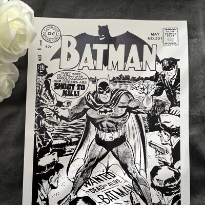 Lámina de portada de cómic de Batman A5 sin marco