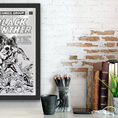 Black Panther Comic Cover Foil Print A5 Sin marco