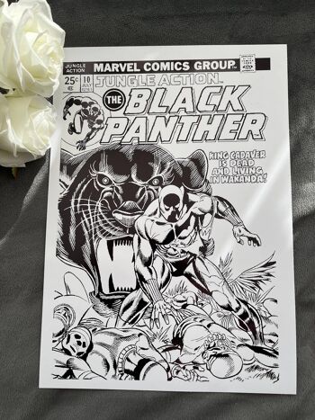 Black Panther Comic Cover Foil Print A5 No Frame 2